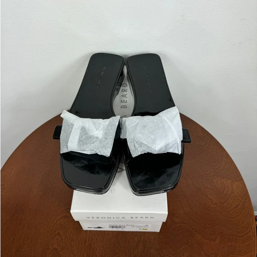 Veronica Beard Davina Jelly Slides in Black Size 7 - Picture 3 of 9